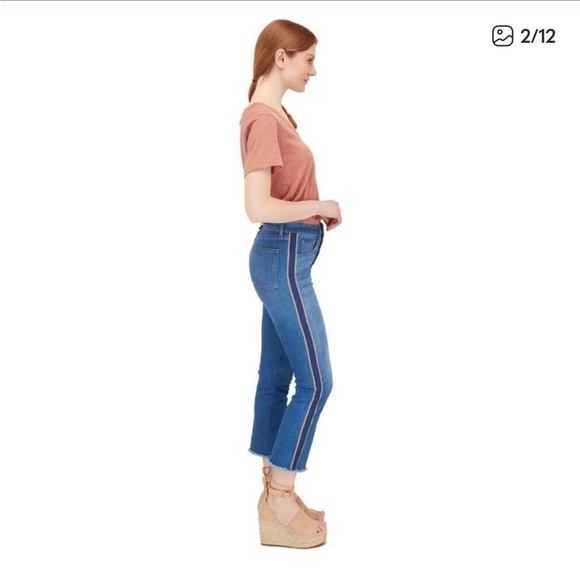 Veronica Beard Carolyn 10" Baby Boot Tuxedo Stripe 27 - Picture 4 of 11